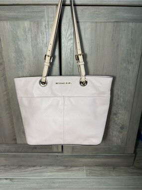 Michael Kors Pale Pink Leather Tote with Gold Hardware